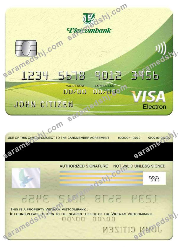 Vietnam Vietcombank visa electron card